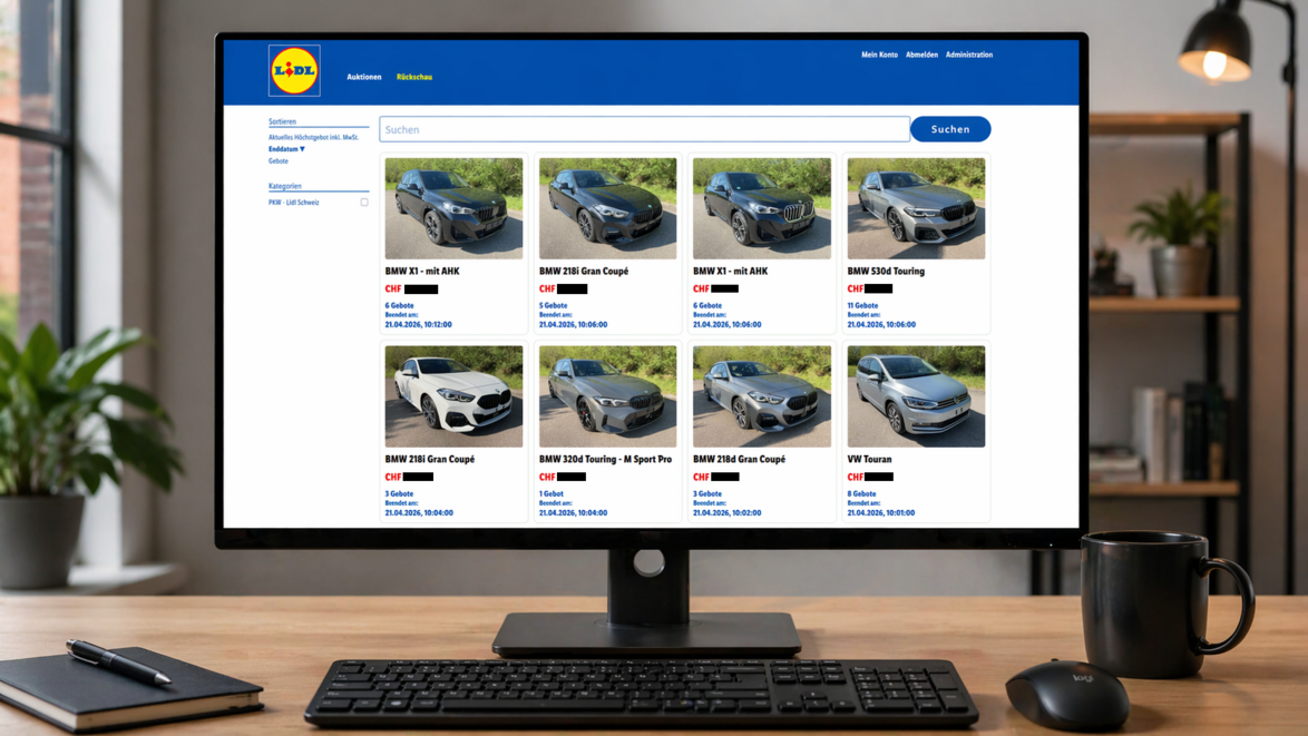 Lidl Schweiz Auktionsplattform KYBERNA Visualisierung