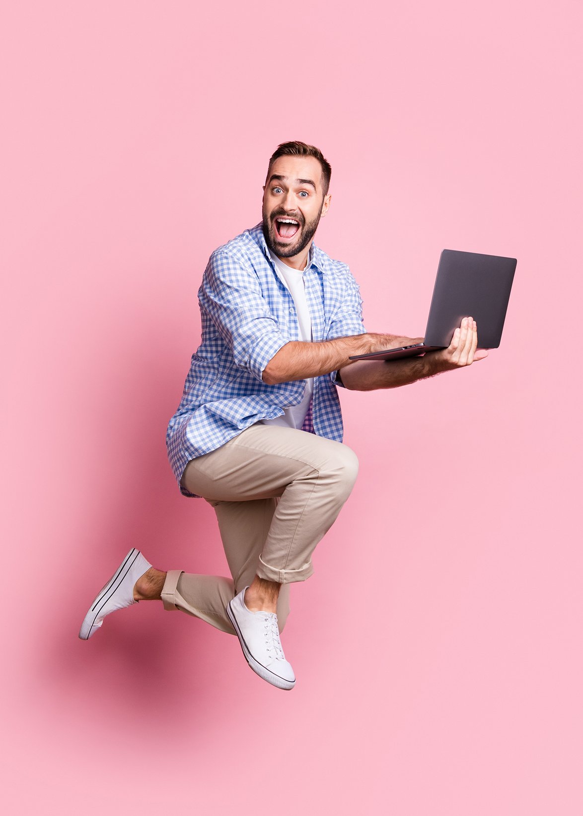 Ein glücklicher IT Mitarbeiter